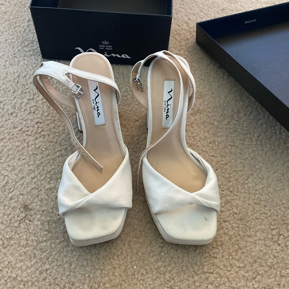 Stacie Nina shoes ivory satin